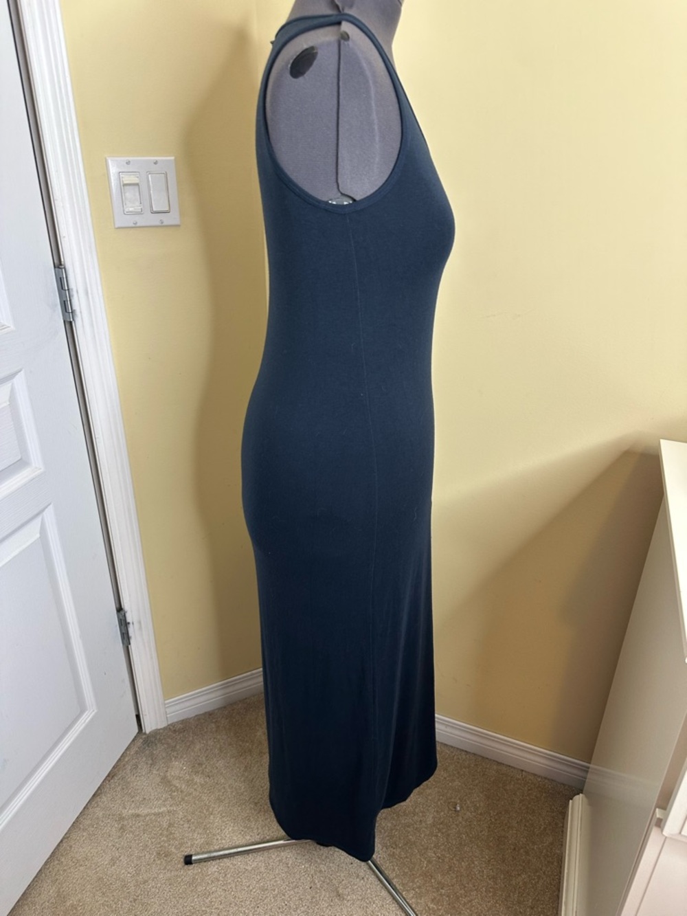 Kit and Ace navy stretchy knit maxi dress with side slit size small - Picture 4 of 10